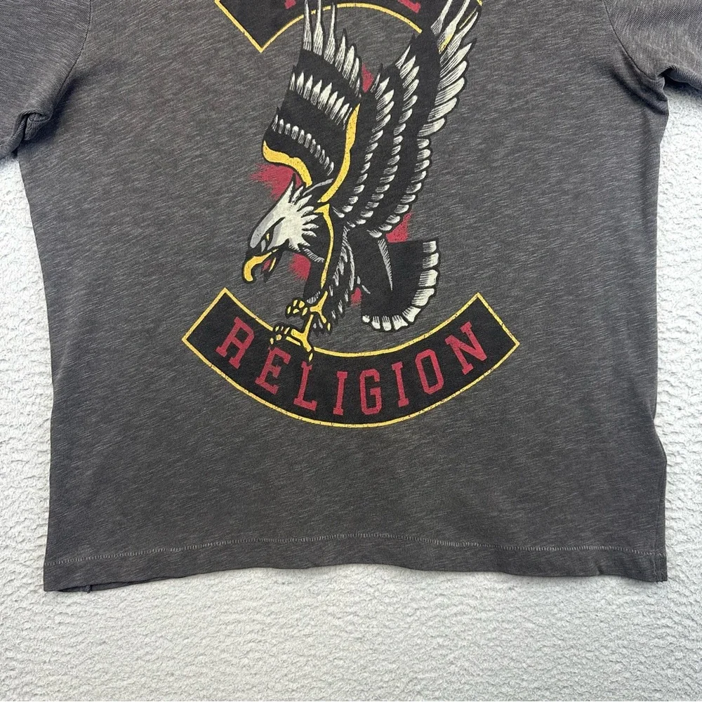 True Religion Shirt Mens XL Gray True Eagle Tee American Traditional Cotton Rock